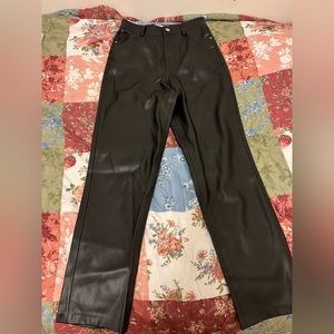 Zara High Waisted leather Pants